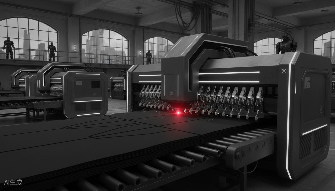 Automated fabric cutting machine in DALI manufacturing facility